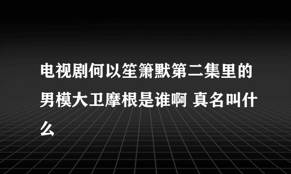 电视剧何以笙箫默第二集里的男模大卫摩根是谁啊 真名叫什么