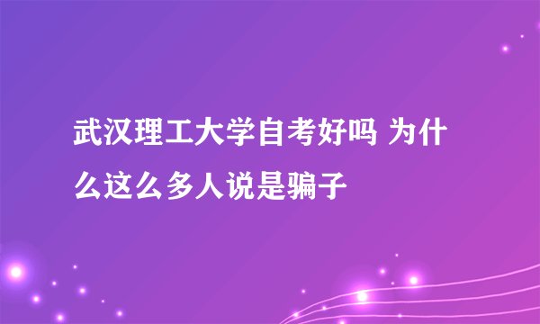武汉理工大学自考好吗 为什么这么多人说是骗子
