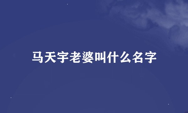 马天宇老婆叫什么名字