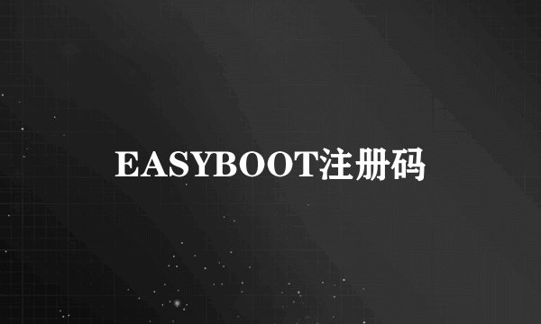 EASYBOOT注册码