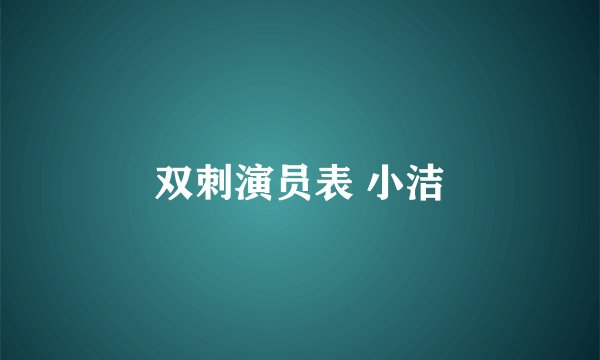 双刺演员表 小洁