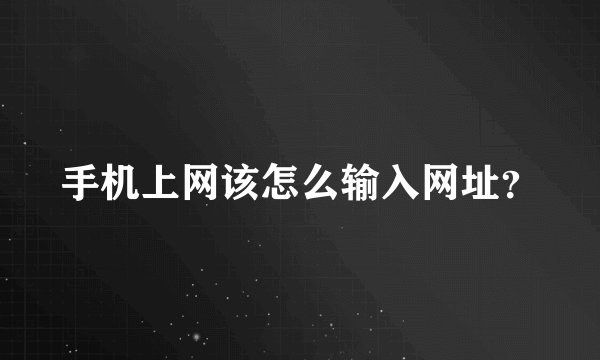 手机上网该怎么输入网址？