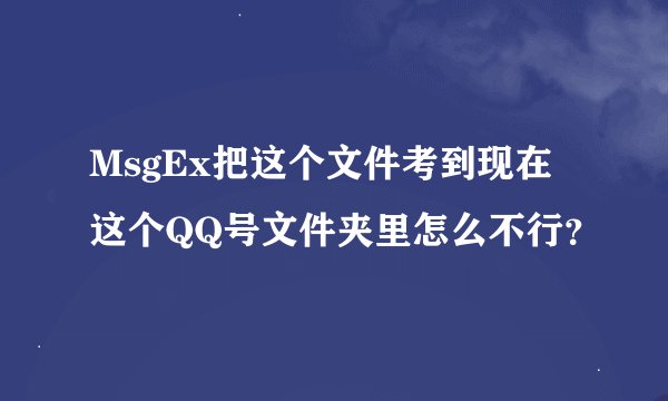 MsgEx把这个文件考到现在这个QQ号文件夹里怎么不行？