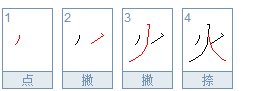 火笔顺怎么写。
