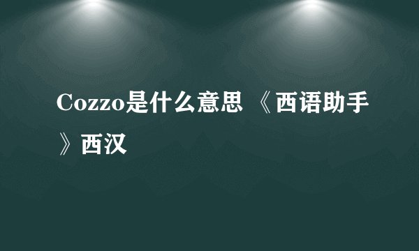Cozzo是什么意思 《西语助手》西汉