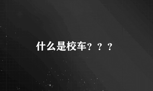 什么是校车？？？
