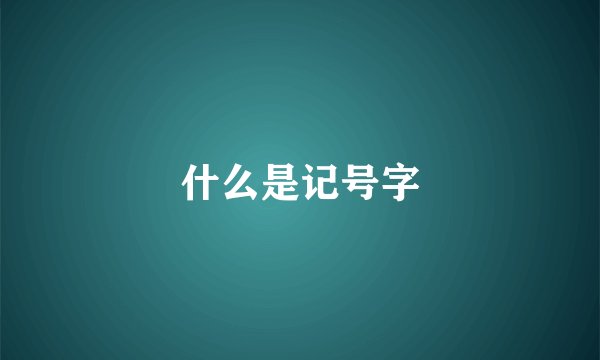 什么是记号字