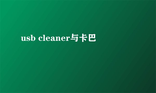 usb cleaner与卡巴