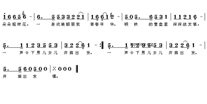 “带着五彩帽，从军走天涯…”后面的歌词是什么？