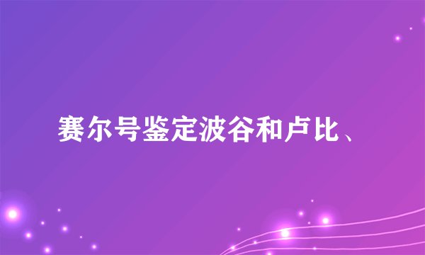赛尔号鉴定波谷和卢比、