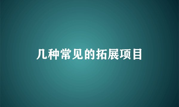 几种常见的拓展项目