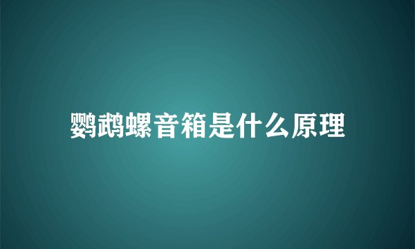 鹦鹉螺音箱是什么原理