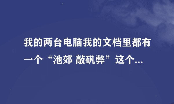 我的两台电脑我的文档里都有一个“池郊 敲矾弊”这个文件夹，是什么东西啊？