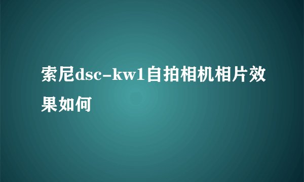 索尼dsc-kw1自拍相机相片效果如何