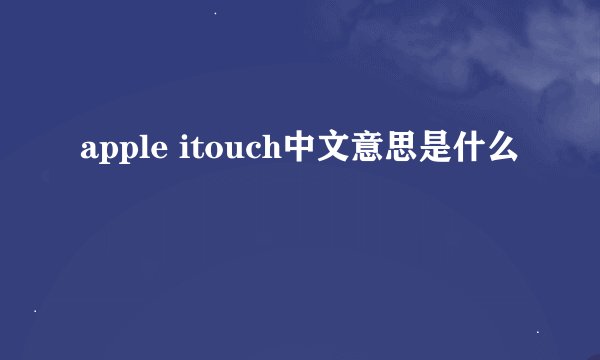 apple itouch中文意思是什么
