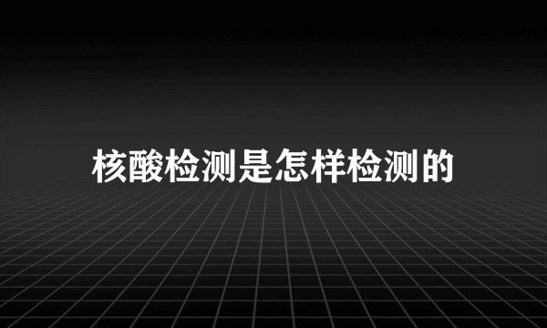 核酸检测是怎样检测的