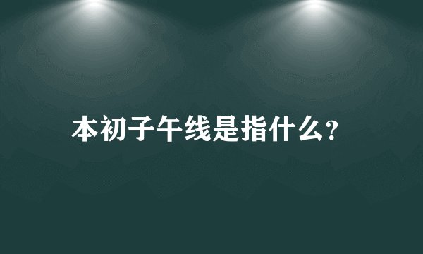 本初子午线是指什么？