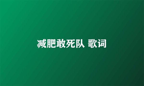 减肥敢死队 歌词
