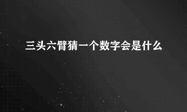三头六臂猜一个数字会是什么