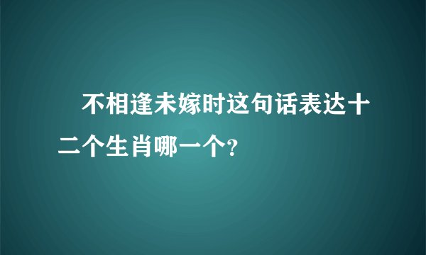 悢不相逢未嫁时这句话表达十二个生肖哪一个？