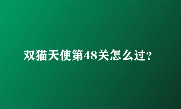 双猫天使第48关怎么过？