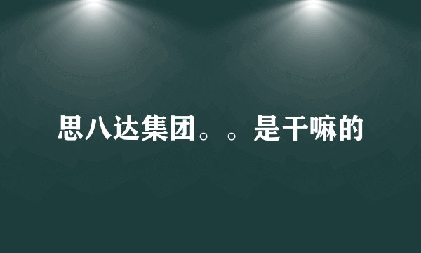 思八达集团。。是干嘛的
