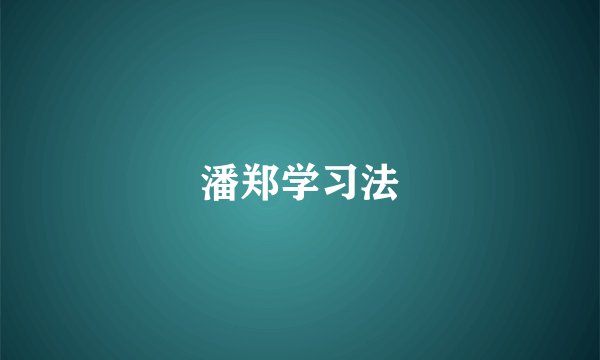 潘郑学习法