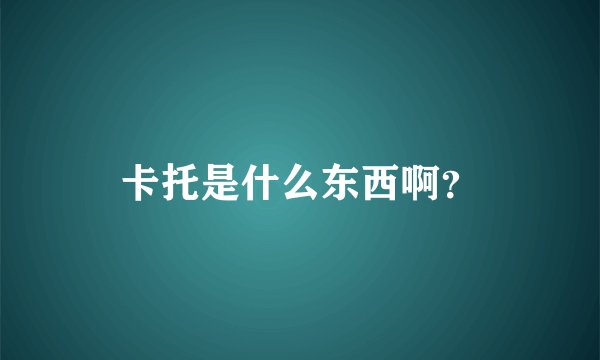 卡托是什么东西啊？