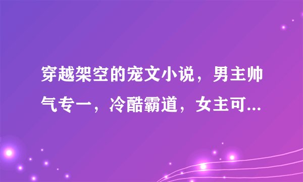 穿越架空的宠文小说，男主帅气专一，冷酷霸道，女主可小白可聪颖！无虐！