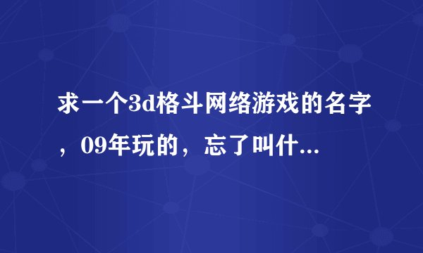 求一个3d格斗网络游戏的名字，09年玩的，忘了叫什么了，里面有李小龙的截拳道，中国的太极拳