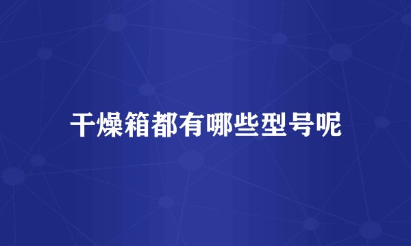 干燥箱都有哪些型号呢