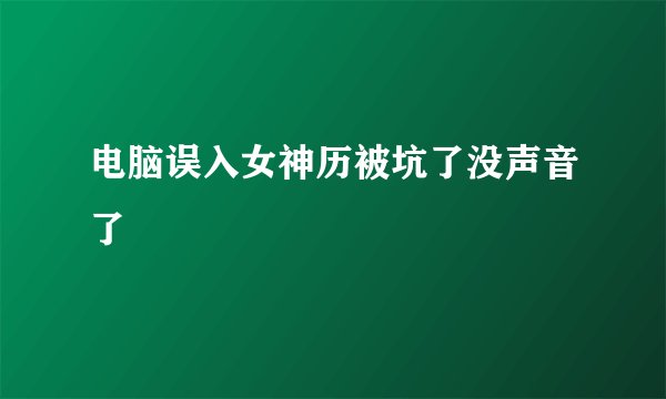 电脑误入女神历被坑了没声音了