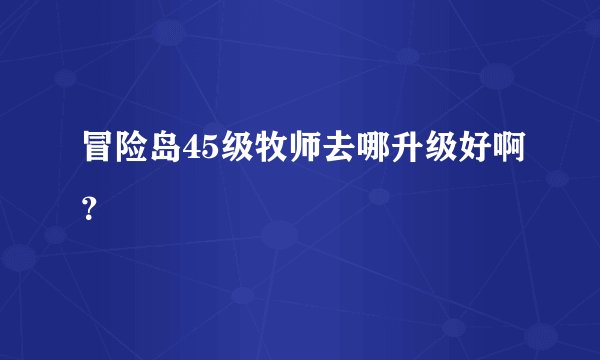 冒险岛45级牧师去哪升级好啊？