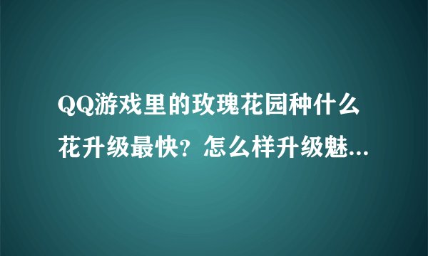 QQ游戏里的玫瑰花园种什么花升级最快？怎么样升级魅力值最快？