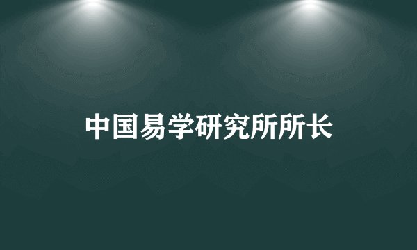 中国易学研究所所长