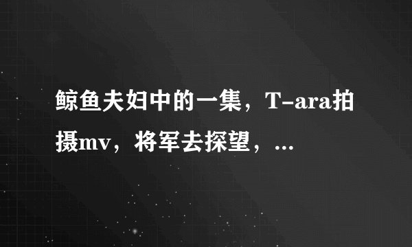 鲸鱼夫妇中的一集，T-ara拍摄mv，将军去探望，出来后还说一大早从ktv里出来