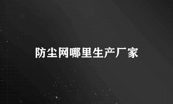 防尘网哪里生产厂家