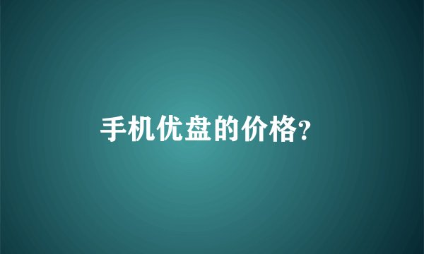 手机优盘的价格？