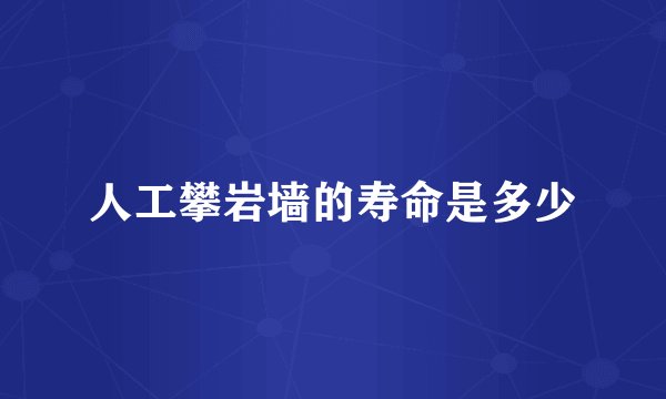 人工攀岩墙的寿命是多少