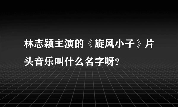 林志颖主演的《旋风小子》片头音乐叫什么名字呀?