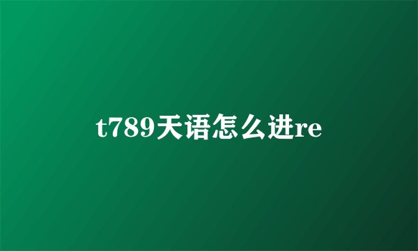 t789天语怎么进re