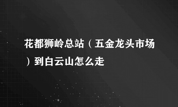 花都狮岭总站（五金龙头市场）到白云山怎么走