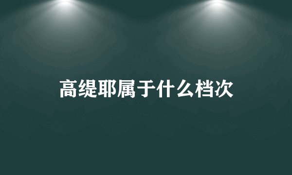 高缇耶属于什么档次