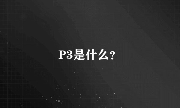 P3是什么？
