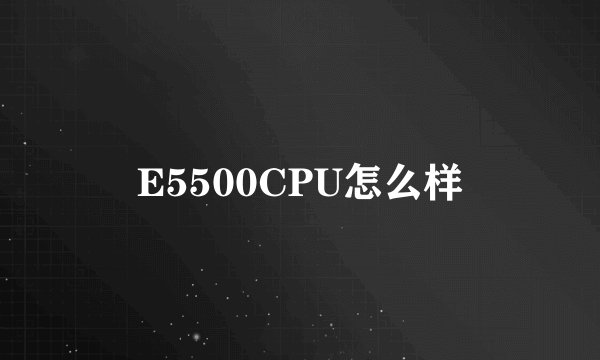 E5500CPU怎么样