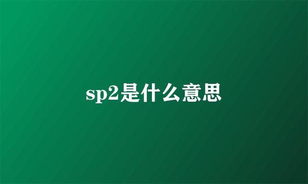 sp2是什么意思