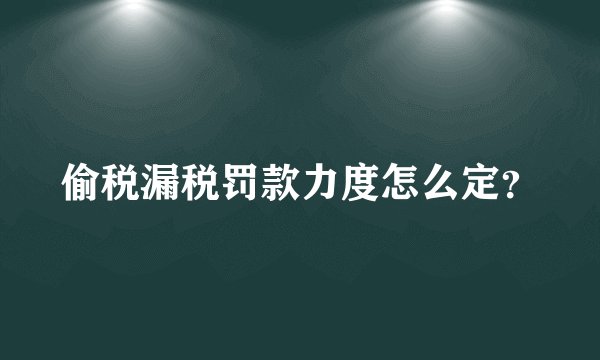 偷税漏税罚款力度怎么定?