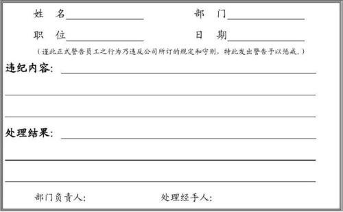怎么写处罚单