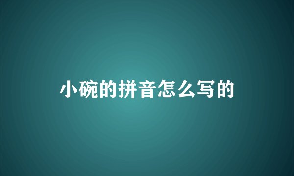 小碗的拼音怎么写的