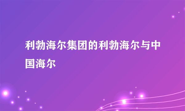利勃海尔集团的利勃海尔与中国海尔